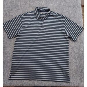 Nike Golf Polo Shirt Mens XXL Navy White Stripe Fit Dry Golf Performance